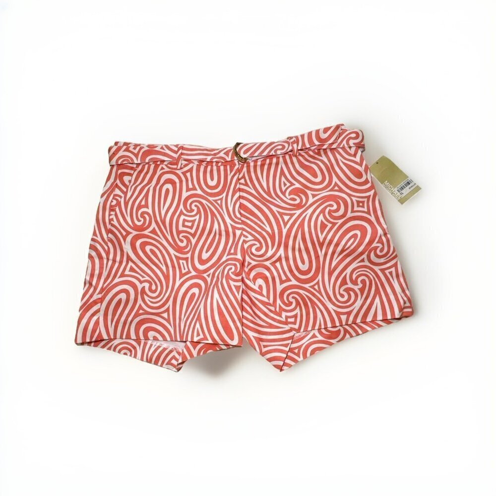Michael Kors Womens Shorts Size 8 Salmon Pink and White Pattern Great For Summer